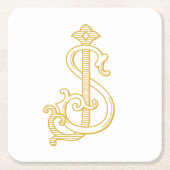 BEWERKBARE KLEUREN SJ Monogram JS Logo Onderzetter (Voorkant)