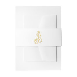 BEWERKBARE KLEUREN SJ Monogram JS Monogram Belly B Uitnodigingen Wikkel