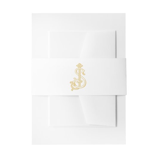 BEWERKBARE KLEUREN SJ Monogram JS Monogram Belly B Uitnodigingen Wikkel (Voorkant Voorbeeld)