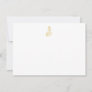 BEWERKBARE KLEUREN SJ Monogram JS Monogram Notecar Notitiekaartje