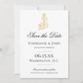 BEWERKBARE KLEUREN SJ Monogram JS Monogram Uitnodi Save The Date (Voorkant)