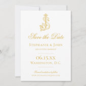 BEWERKBARE KLEUREN SJ Monogram JS Monogram Uitnodi Save The Date (Voorkant)