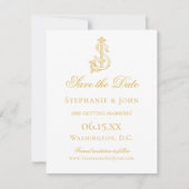 BEWERKBARE KLEUREN SJ Monogram JS Monogram Uitnodi Save The Date (Voorkant)