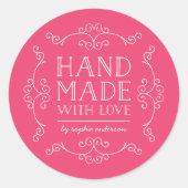 Bewerkbare kleuren spelen hand in hand met liefde ronde sticker (Voorkant)