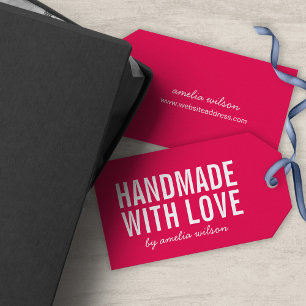 Bewerkbare Kleuren Stijlvol Handgemaakt met Liefde Cadeaulabel