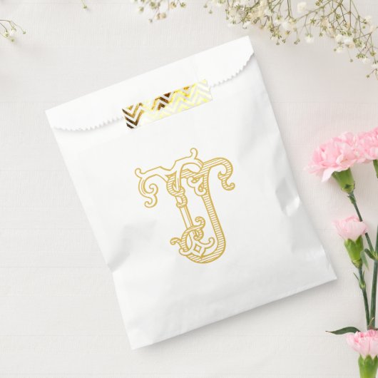 BEWERKBARE KLEUREN TJ Monogram JT Logo Gift Bag Bedankzakje (Gezegeld)