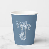 BEWERKBARE KLEUREN TJ Monogram JT Monogram Cups Papieren Bekers (Voorkant)