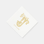 BEWERKBARE KLEUREN TJ Monogram JT Monogram Servett Servet (Hoek)