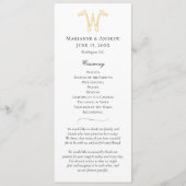 BEWERKBARE KLEUREN W Monogram Trouwprogramma Programmakaart (Voorkant)