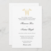 BEWERKBARE KLEUREN W Monogram W Logo Invitation Kaart (Voorkant / Achterkant)