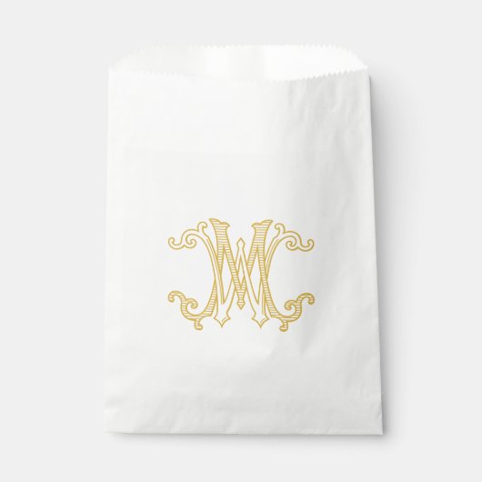 BEWERKBARE KLEUREN WM Monogram MW Logo Favoriet Ba Bedankzakje (Voorkant)