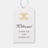 BEWERKBARE KLEUREN WM Monogram MW Logo Gift Label Cadeaulabel (Voorkant)