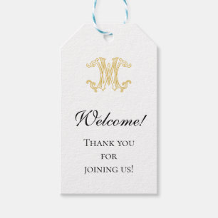 BEWERKBARE KLEUREN WM Monogram MW Logo Gift Label Cadeaulabel