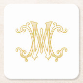 BEWERKBARE KLEUREN WM Monogram MW Logo Onderzetter (Voorkant)
