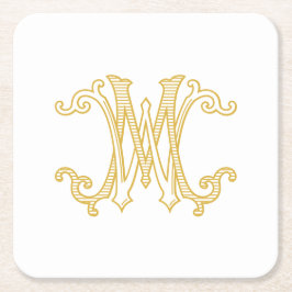 BEWERKBARE KLEUREN WM Monogram MW Logo Onderzetter