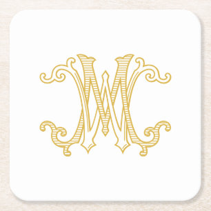 BEWERKBARE KLEUREN WM Monogram MW Logo Onderzetter