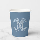BEWERKBARE KLEUREN WM Monogram MW Monogram Cups Papieren Bekers (Achterkant)