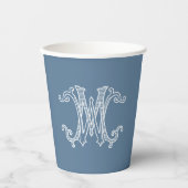 BEWERKBARE KLEUREN WM Monogram MW Monogram Cups Papieren Bekers (Voorkant)