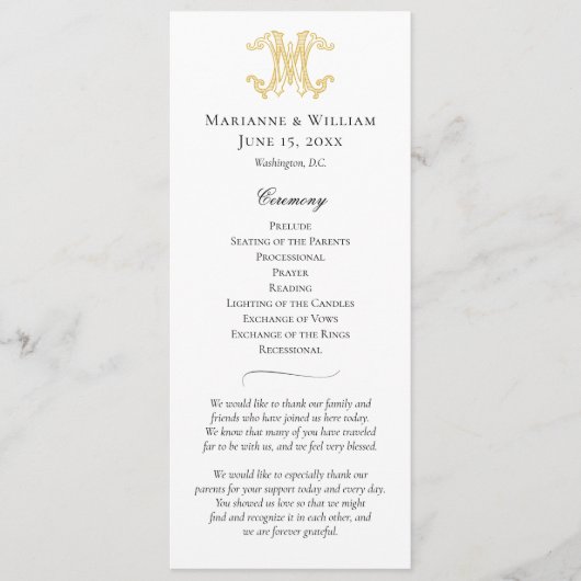 BEWERKBARE KLEUREN WM Monogram MW Monogram Program Programmakaart (Voorkant)