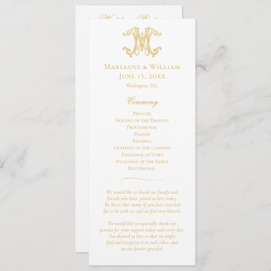 BEWERKBARE KLEUREN WM Monogram MW Monogram Program Programmakaart (Voorkant / Achterkant)