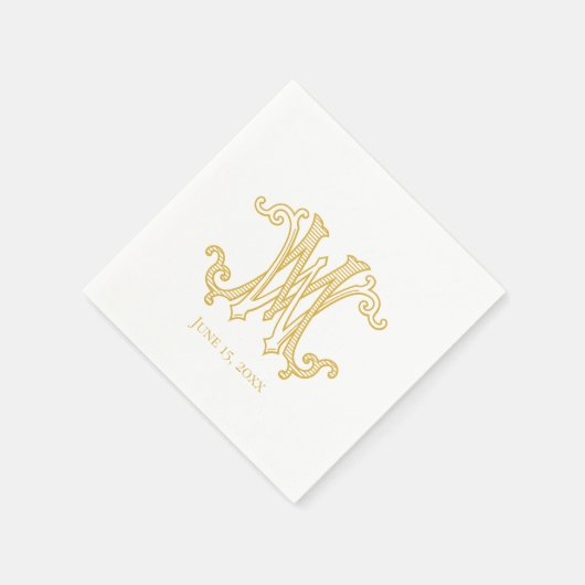 BEWERKBARE KLEUREN WM Monogram MW Monogram Servett Servet (Hoek)