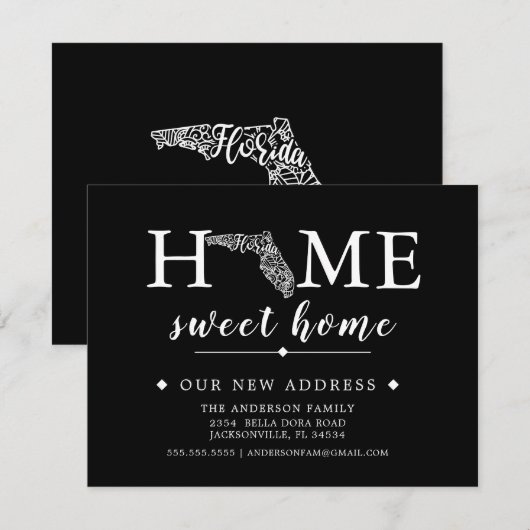 Bewerkbare kleurenaankondiging FLORIDA Kaart (Voorkant / Achterkant)