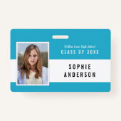 Bewerkbare Kleurenschool Klasse Reunion Fotonaam Badge (Voorkant)