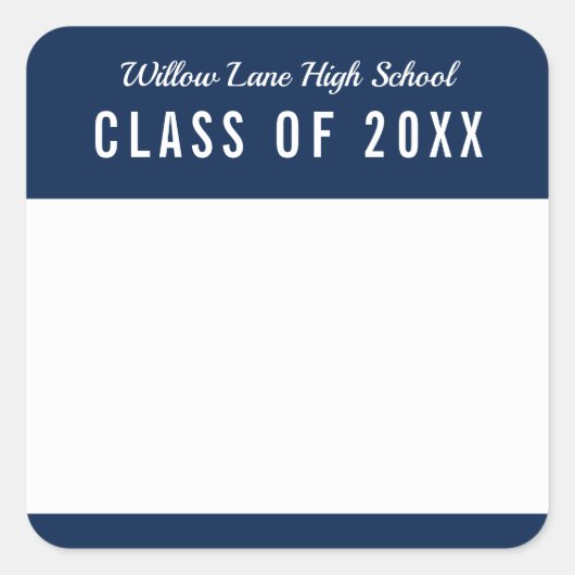 Bewerkbare Kleurenschool Klasse Reunion Naam Vierkante Sticker (Voorkant)