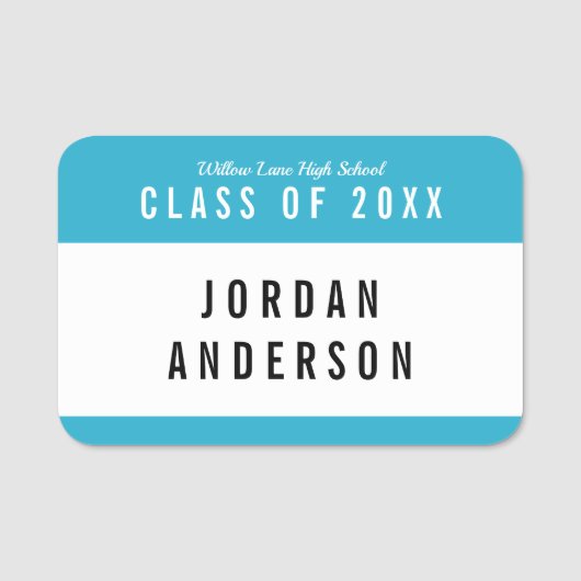 Bewerkbare Kleurenschool Klasse Reunion Naamplaatje (Voorkant)