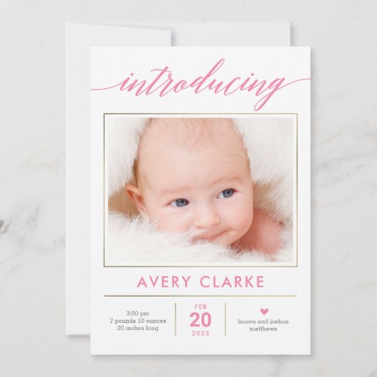 Bewerkbare kleurenweergave — Aankondiging van gebo (Voorkant)