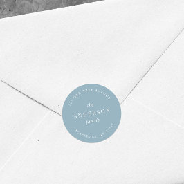 Bewerkbare Kleurfamilienaam Retouradres Modern Ronde Sticker