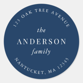 Bewerkbare Kleurfamilienaam Retouradres Modern Ronde Sticker