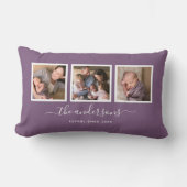 Bewerkbare Kleurnaam Calligrafie Foto Collage Kussen (Voorkant)