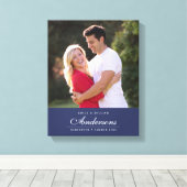 Bewerkbare kleurnaam Cursieve familienaam Foto Canvas Afdruk (Insitu (Houten vloer))