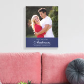 Bewerkbare kleurnaam Cursieve familienaam Foto Canvas Afdruk (Insitu (Woonkamer))