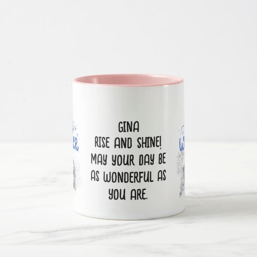 Bewerkbare kleurnaam foto Schrijf vakantie geschen Mok (Midden)