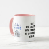 Bewerkbare kleurnaam foto Schrijf vakantie geschen Mok (Voorkant links)