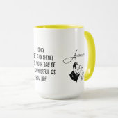 Bewerkbare kleurnaam Monogram Schrijf Gifts Geel Mok (Voorkant rechts)