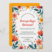 Bewerkbare Kleurrijke Bloemen en Bladeren Kaart (Voorkant / Achterkant)