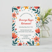 Bewerkbare Kleurrijke Bloemen en Bladeren Kaart (Staand voorkant)