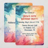 Bewerkbare kleurrijke brandende vlammen kaart (Voorkant / Achterkant)