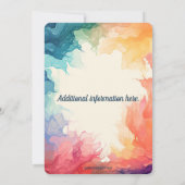 Bewerkbare kleurrijke brandende vlammen kaart (Achterkant)