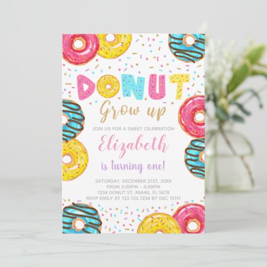 Bewerkbare kleurrijke feestuitnodiging kaart (Staand voorkant)