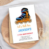 Bewerkbare Kleurrijke Meisjes Schaats Uitnodiging