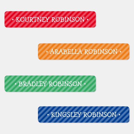 Bewerkbare kleurrijke school Kinder naam Labels (Groep)
