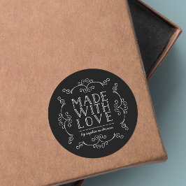 Bewerkbare Kleurrijke Siermotieven Met Liefde Gema Ronde Sticker