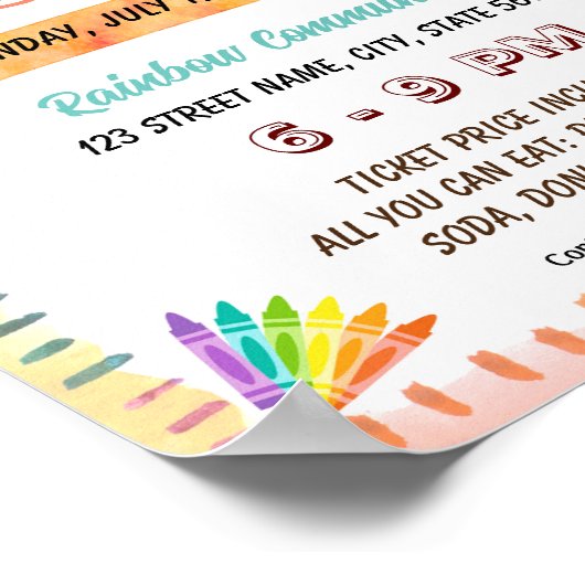 Bewerkbare kleurrijke terug naar school flyer poster (Hoek)