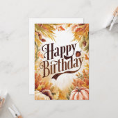 Bewerkbare Kleurrijke Wens Herfst Herfst Gelukkige Kaart (Voorkant / Achterkant in situ)