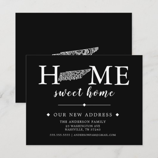 Bewerkbare kleurTENNESSEE Bewegende aankondiging (Voorkant / Achterkant)