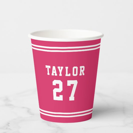 Bewerkbare kleurvariatie Voeg naam toe Nummer Papi Papieren Bekers (Voorkant)